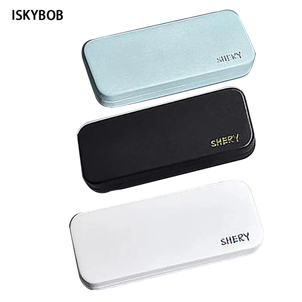 

Fashion Simple PU Leather Glasses Metal Square Portable Sunglasses Case Women Men Durable Eyewear Storage Box