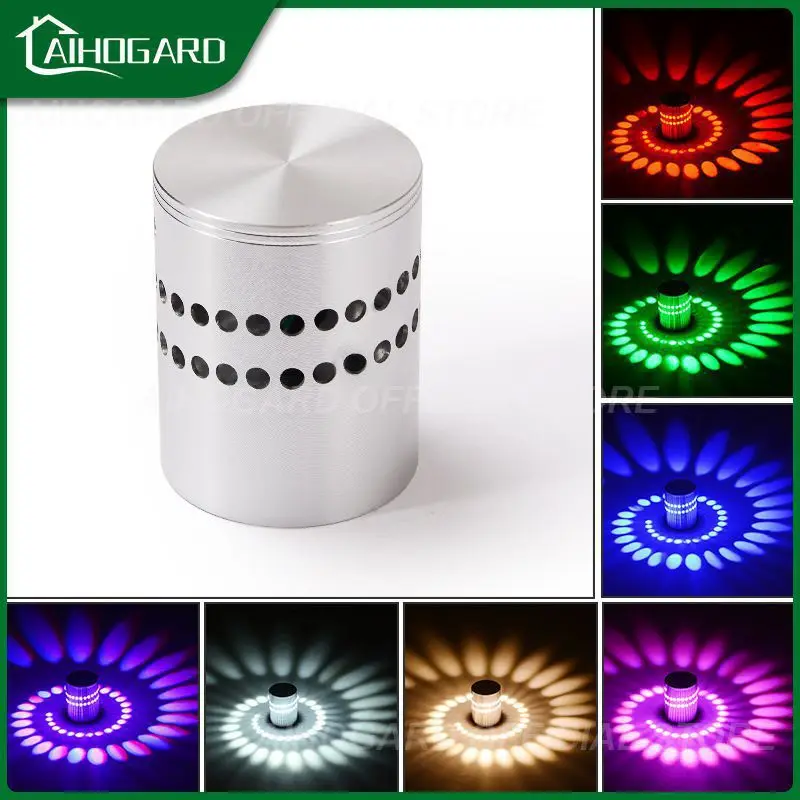 

Светодиодная настенная лампа RGB 3 Вт для помещений, беспроводные креативные алюминиевые бра для дома, лестницы, ванной, спальни, искусственн...