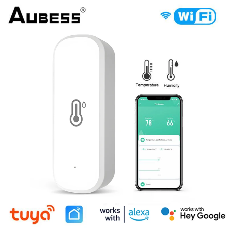 

Умный Wi-Fi/Zigbee датчик температуры и влажности Tuya, комнатный гигрометр, термометр, умный LifeControl, поддержка Alexa Google Home