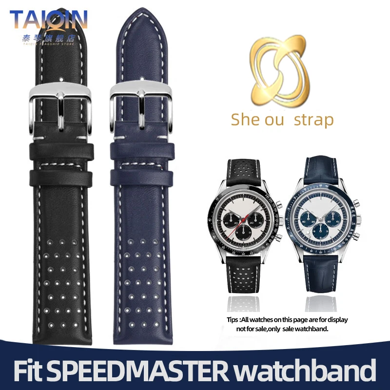 Ремешок для часов Omega Seamaster 300 Speedmaster AT150 Slubby 310.32 аксессуары ремешка 19 мм синий