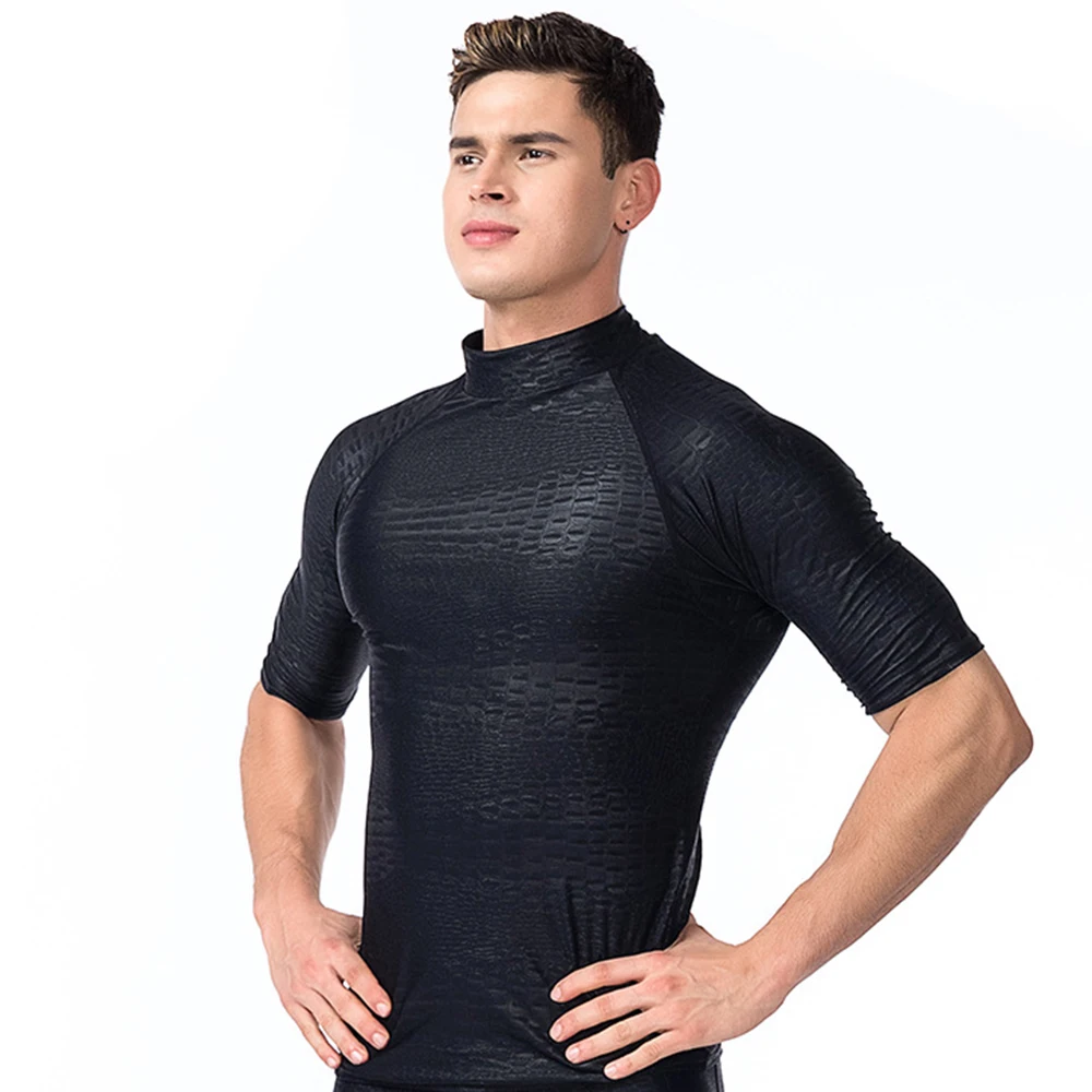 New Men's Fashion Split Short Sleeve Sunscreen Swimming Surf Top Water Sports Beach Swimming Snorkeling Surf Quick Dry Top 2022