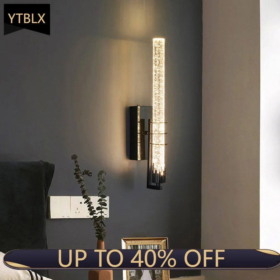 

Modern Bubble Crystal Wall Lamps Indoor Lighting For Living Room Bedroom Study Background Wall Sconces Light