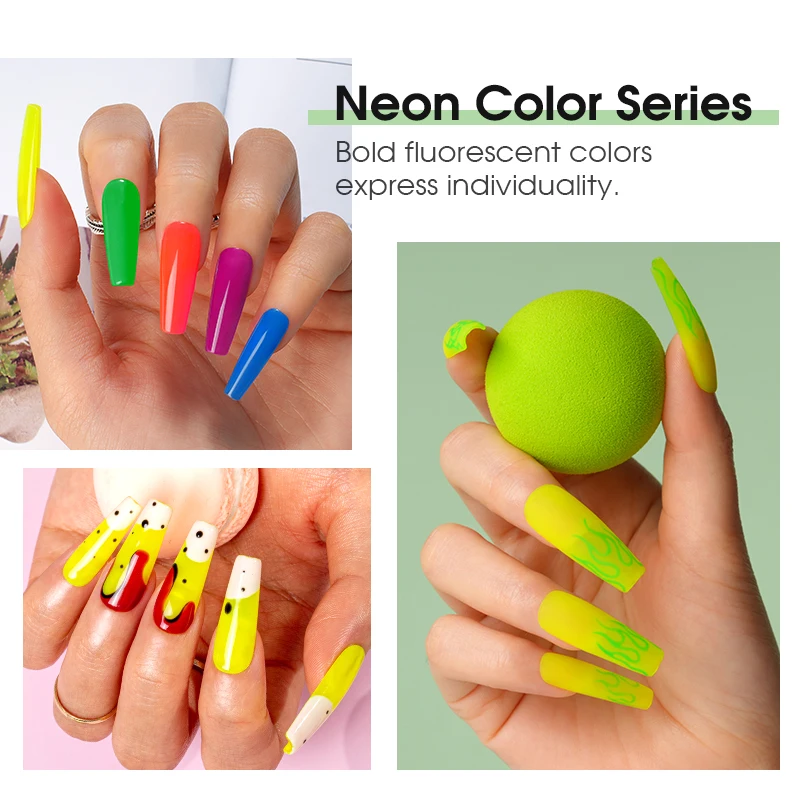 Набор для гель-лака ногтей ROSALIND неоновые флюоресцентные полуперманентные Лаки