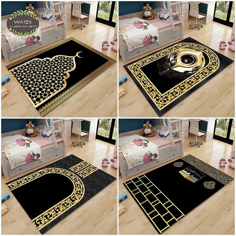 

Muslim Prayer Carpet Living Room Decoration Soft Flannel Mat Arab Anti-Slip Bedroom Bedside Large Area Rugs Lounge Chair Mats