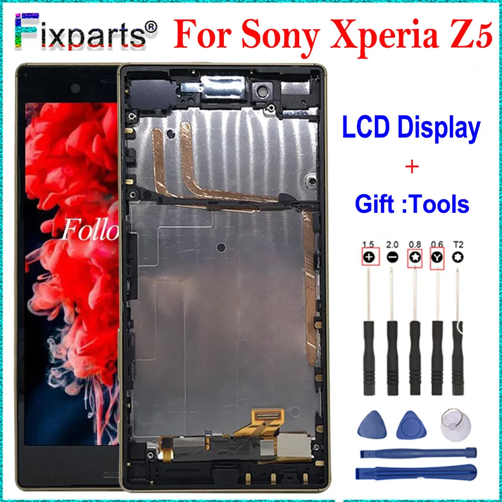 

ЖК-дисплей 5,2 дюйма для Sony Xperia Z5 E6633 E6683, сенсорный экран с дигитайзером в сборе с рамкой, полностью протестированный, 1920*1080 Для Sony Z5 LCD