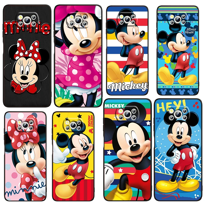 

Mickey Minnie Cool Disney Phone Case For Xiaomi Mi Poco X4 X3 NFC F4 F3 GT M4 M3 M2 X2 F2 Pro C3 5G Black Fundas Soft Cover