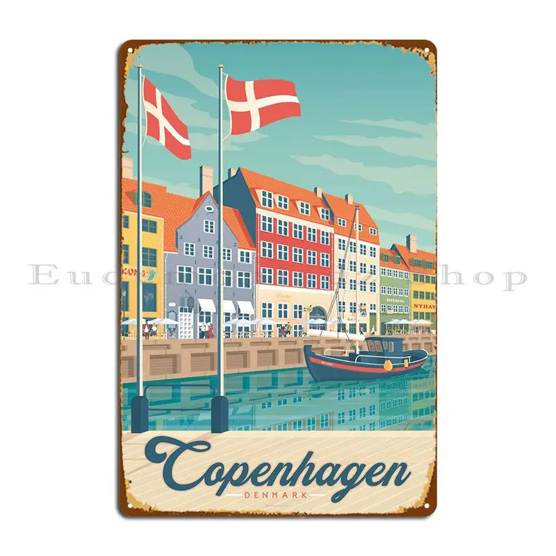 Дорожный плакат Копенгагена, металлические знаки, Настенный декор, дизайнерский клуб, домашний фотографический плакат