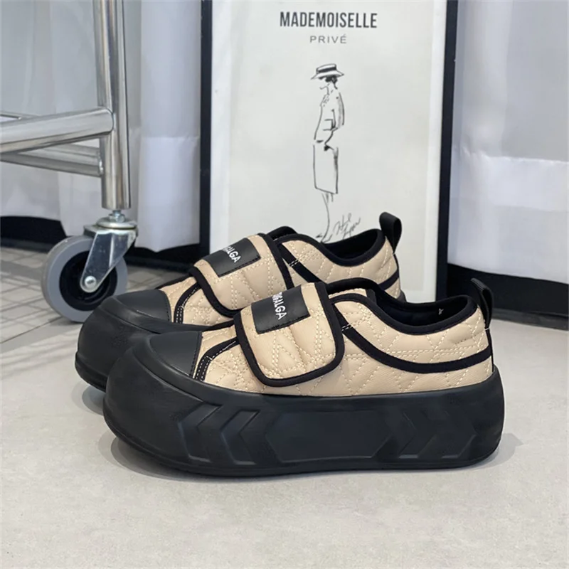 

Роскошные брендовые натуральные туфли Shougu Xiaoxiangfeng на липучке, женские повседневные туфли-лоферы на толстой подошве