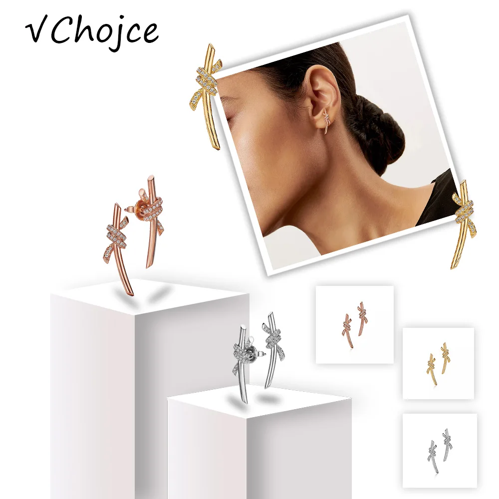 Роскошные Серьги-капли Из Стерлингового Серебра S925 В Форме Узлов