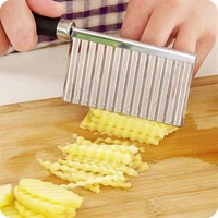 1pcspotato french fry cutter stainless steel kitchen accessories wave knife serrated blade chopper carrot slicer vegetable tools