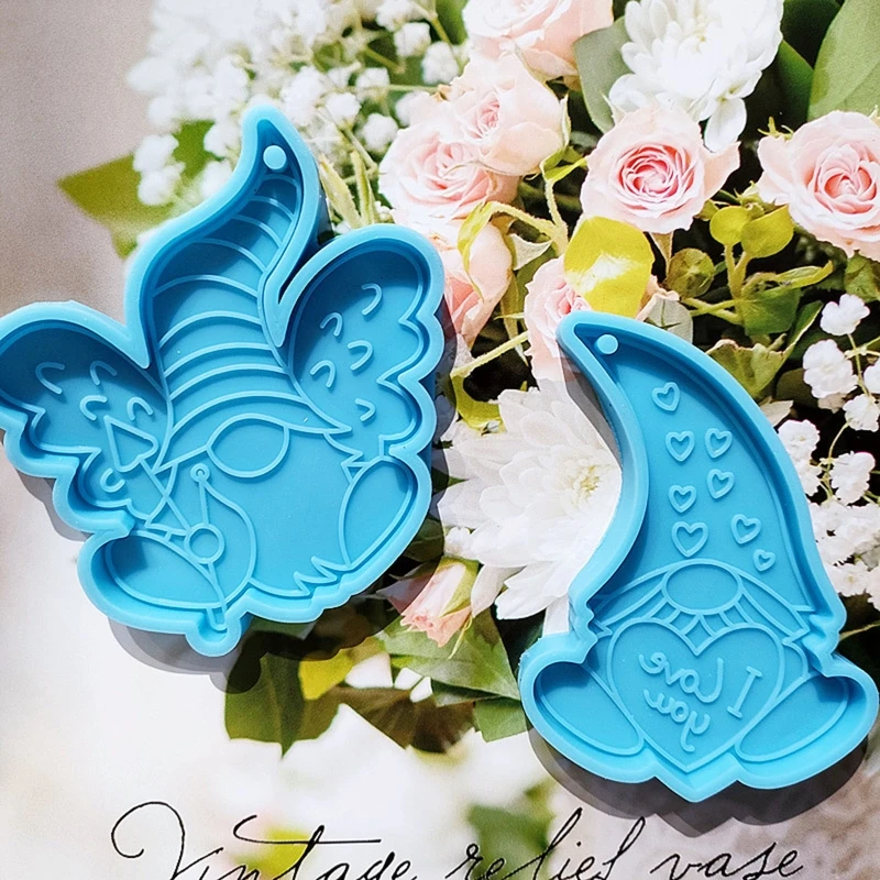 

2 Pcs Dwarf Pendants Crystal Epoxy Mold Handmade Keychain Resin Silicone Mould DIY Crafts Jewelry Hanging Decoration Tools