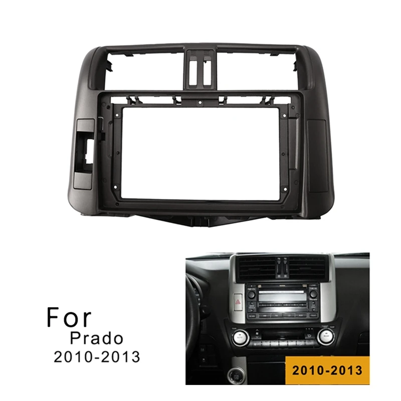 

2Din 9Inch Car DVD Frame Audio Dash Trim Kits Facia Panel For Toyota Prado 2010-2013