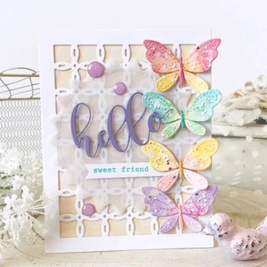 Рождественский трафарет 2 шт. штампы для резки бабочки форма ножа сделай сам