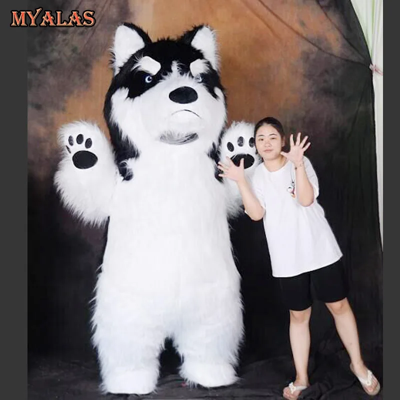 Надувной костюм хаски в виде собаки для косплея Забавный надувной вечерние