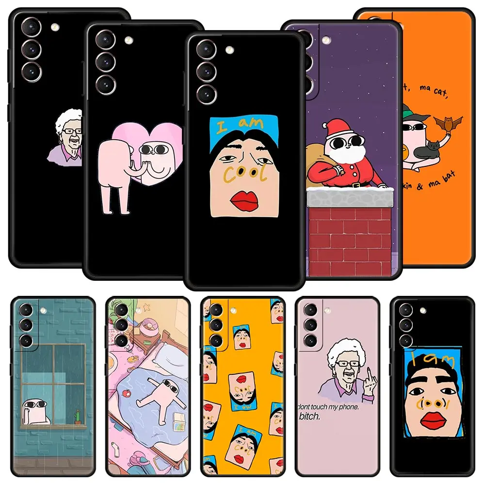 

funny letter I AM Cool Phone Case For Samsung Galaxy S22 S21 S20 FE Ultra 5G S10 S10E S9 S8 Plus Note 10 20 Soft Silicone Cover