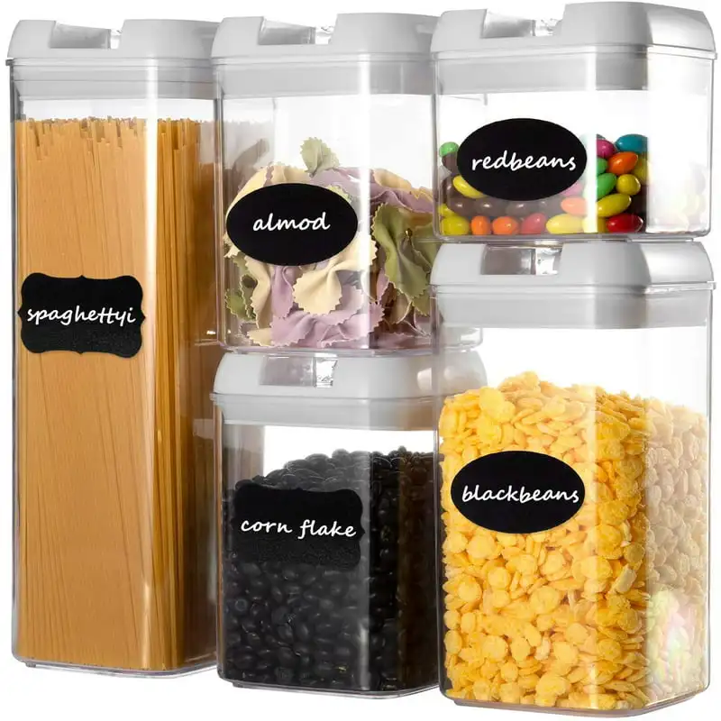 

Food Storage Containers Set, Kitchen Pantry Organization and Storage with Easy Lock Lids, 5 Pcs