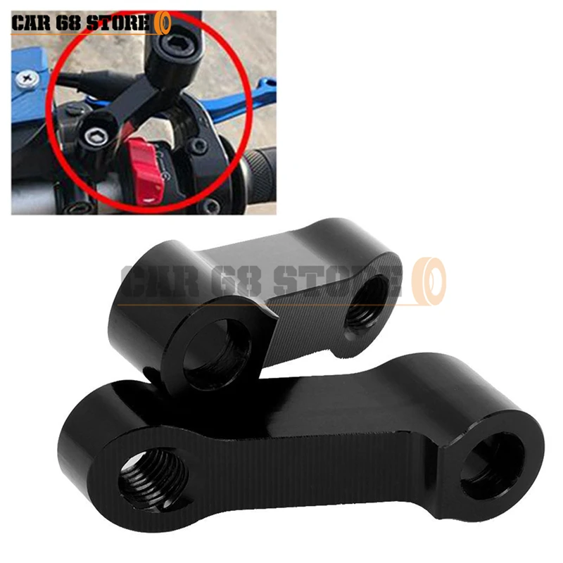 2Pcs M10 M8 CNC Motorcycle Mirror Riser 8mm 10mm Universal Aluminum Alloy Motorbike Side Adapter Extender Adaptor - купить по