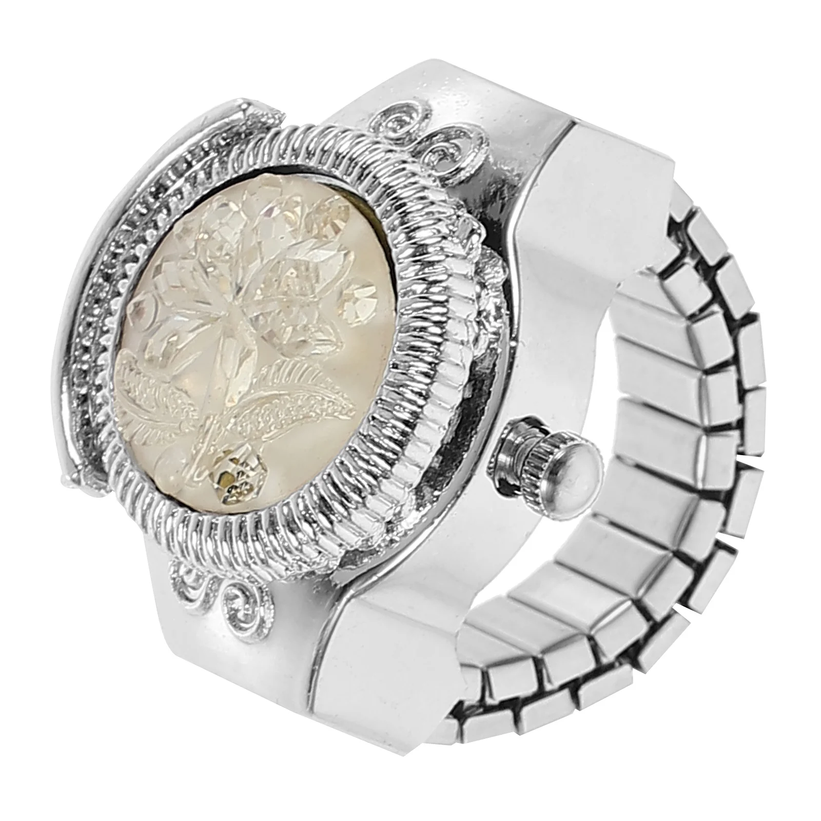 

Rose Finger Men's Watch, Round Finger Watch Watches for Thanksgiving Christmas Valentines Day Gift ( White )