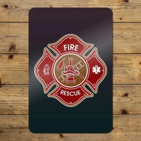 

2020 Firefighter Fire Rescue Maltese Cross Home Busin Office Metal Sign