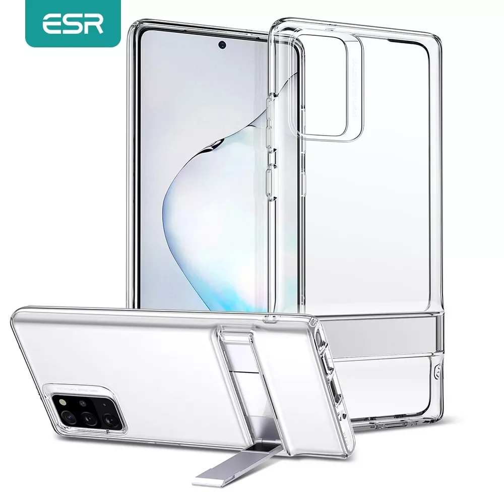 

NEW2023 ESR for Samsung S22 Ultra Case S21 Note 20 10 Plus Ultra Case Metal Stand Kickstand TPU Clear Cover for Galaxy S20 Ultra