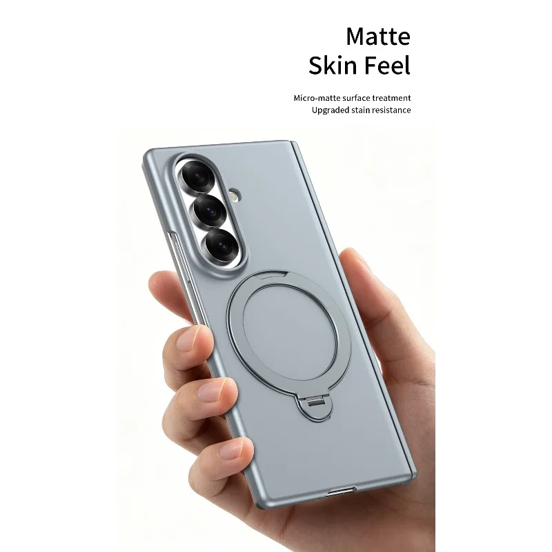 Чехол для Samsung Galaxy Z Fold 8 Ultra 360 °   Вращающийся держатель-кольцо, защита шарниров, встроенная защитная пленка для переднего стекла, ударопрочный чехол (art.: 3920dc152ce06) - 3920dc152ce06