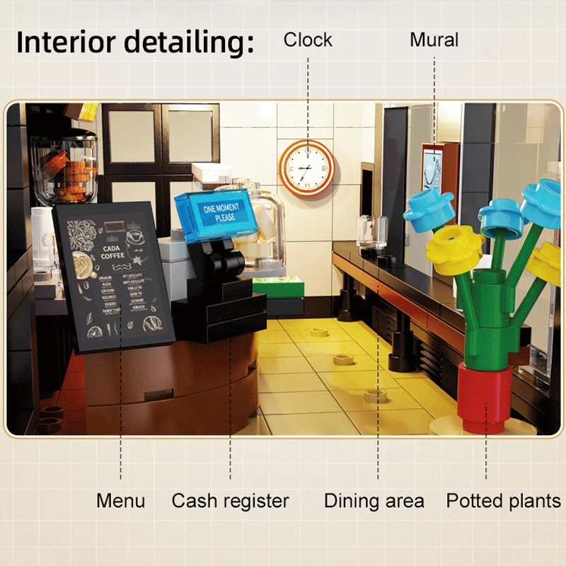 Модульные строительные блоки Youmko Creative Urban Scene со светодиодной подсветкой модель
