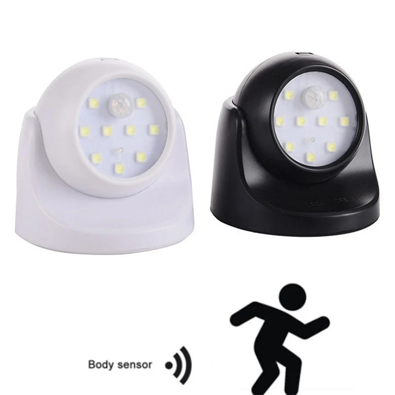 

Ночник с 9 светодиодами и датчиком движения, вращающийся на 360 градусов, 0,5 Вт