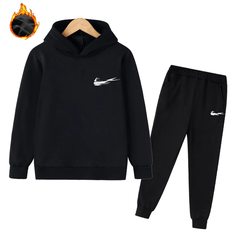 

Hoodie Children's Clothing sets Boys girls Outdoor sports clothes Sets 4 to 14 years Jogging Hoodie + pants Clothes for Teenage