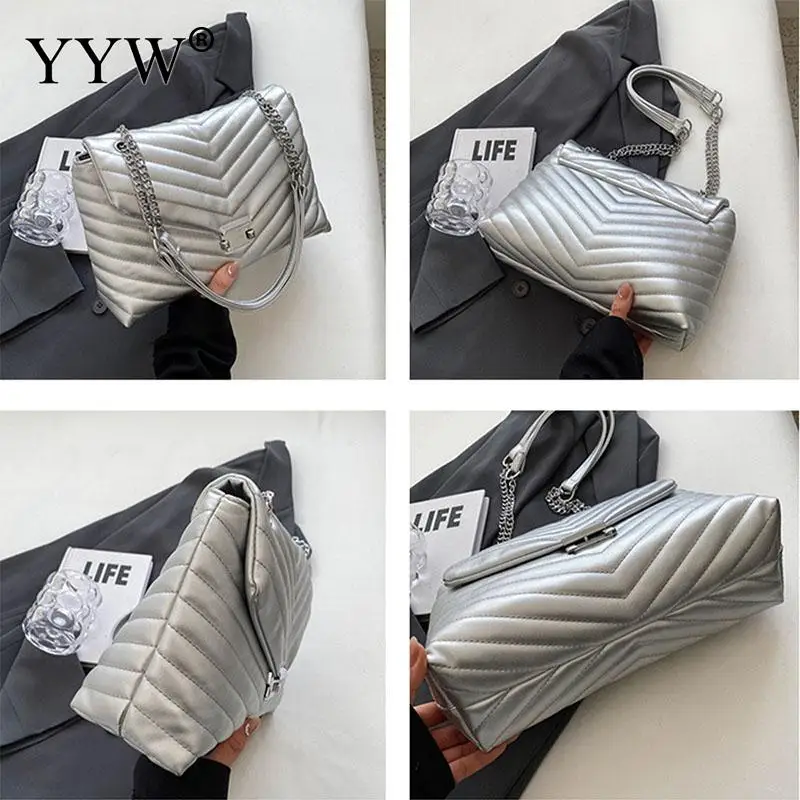 INS Trendy Soft PU Leather Women Handbag Stripes Pattern Pleated Totes Female Flap Clutch Purse Designer Messenger Lanyard Bags