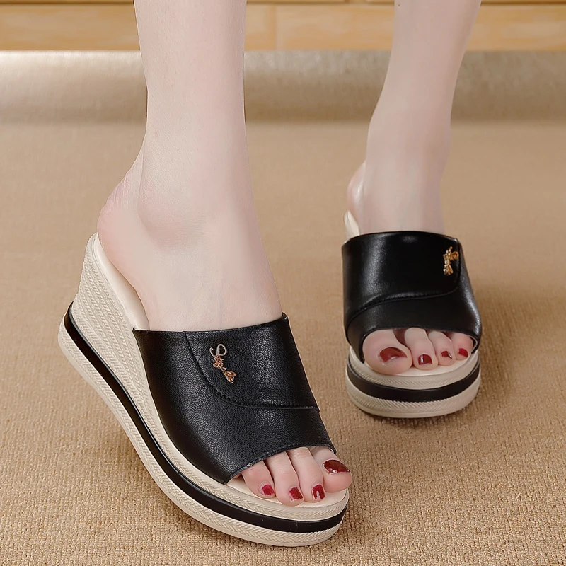 

Women's Sandals Fashion 2023 New Summer Open Toe Slippers Woman High-Heeled Platfroms Casual Wedges for Women High Heels Shoes