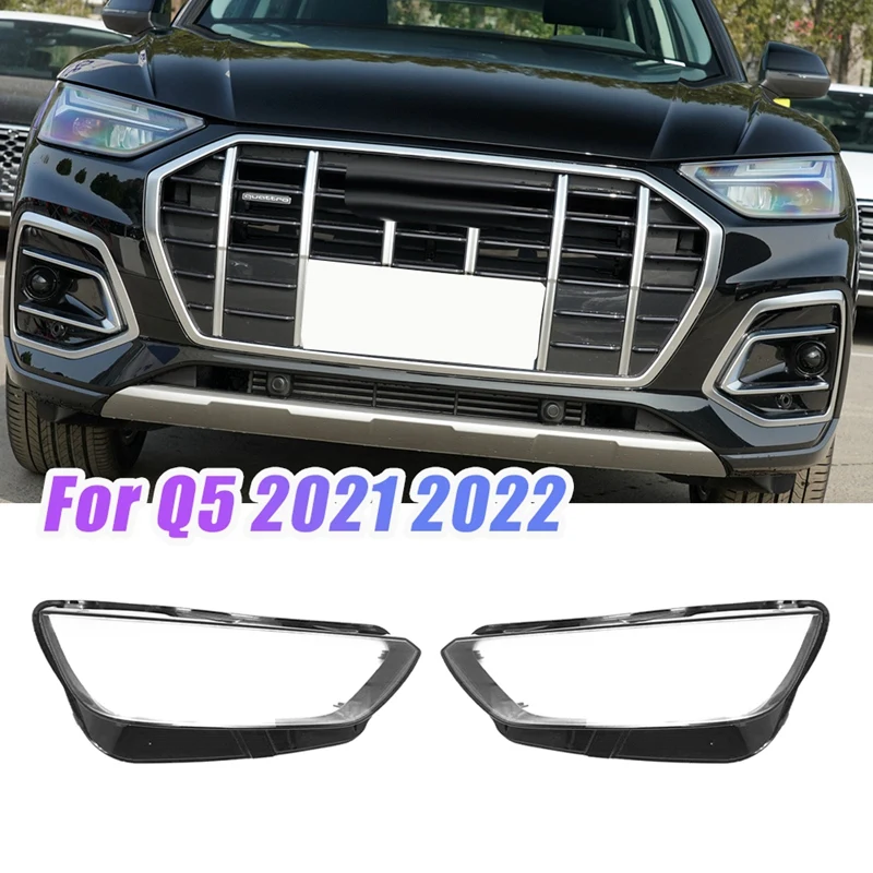 

1 пара левая + правая для-Q5 2021 2022 Автомобильная передсветильник РА крышка объектива передний свет лампа абажур передсветильник РА крышка
