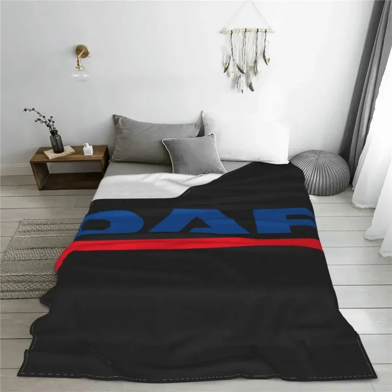 

Daf Truck Auto Logo Fleece Winter Modern Cartoon Breathable Warm Throw Blanket For Sofa Car Quilt