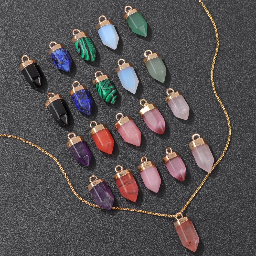 Подвеска из натурального камня в форме пули агат опал кошачий глаз рандомные