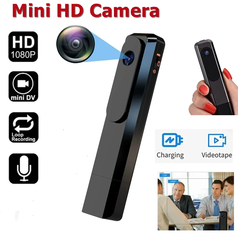 

HD 1080P Mini Camera Portable USB Camcorder Digital Loop Recording Mini Voice Video Recorder 80 ° Wide-Angle Lens Security Cam