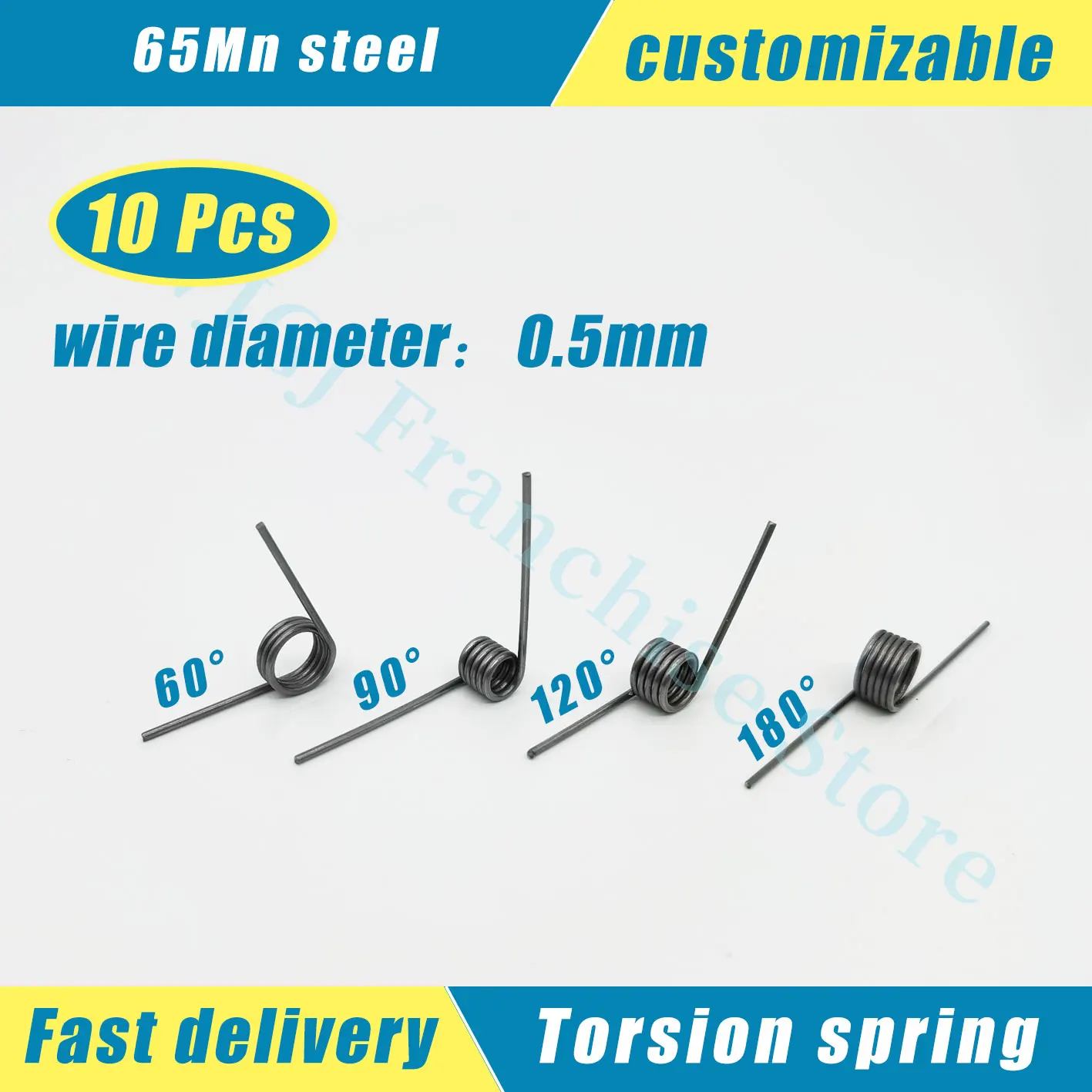 Torsion Spring,V-Shaped Spring, Wire Diameter0.5Mm Return Spring Hairpins 180/120/90/60 Degree 3/6/9Coils Mini Coil Spring