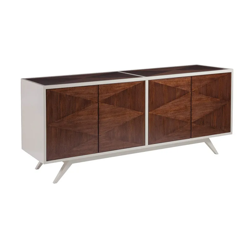 

Solid Wood Retro Porch Cabinet Light Luxury Decorative Shoe Cabinet Modern Sideboard Large Apartment Villa