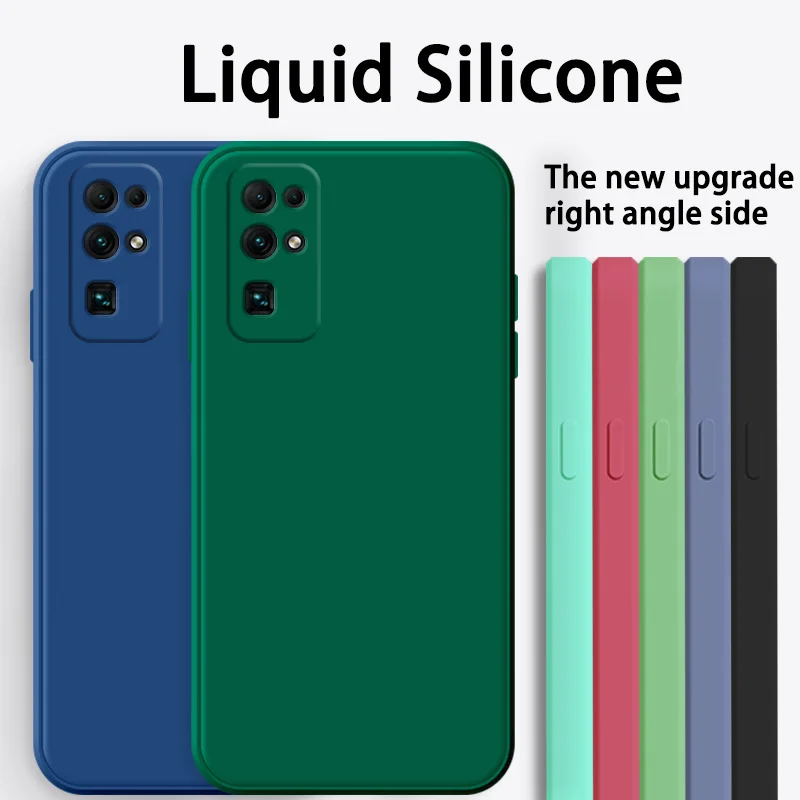 

For Huawei Honor 50 30 20 Pro 10X Lite X10 10i 9X 9C 9A 8A 8X V20 V30 V40 Original Luxury NEW Square Liquid Silicone Phone Case
