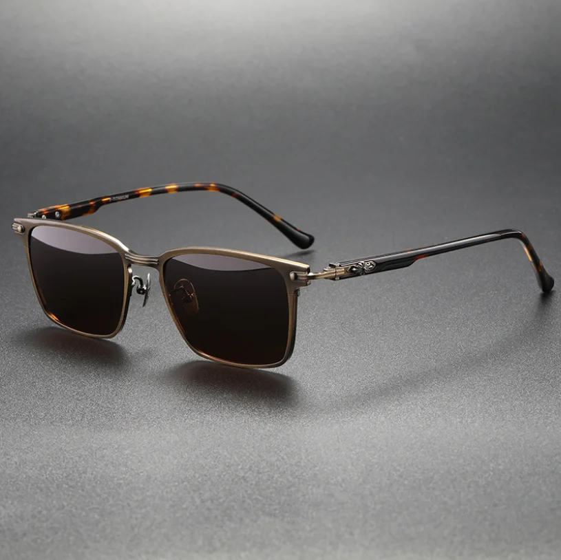 

Pure Titanium Polarized Sunglasses Frame Retro Men Eyewear Brand Design Goggle UV400 Driving Outdoor Sun Glasses Women Oculos