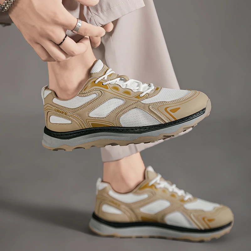 Туфли мужские на толстой подошве дышащие с высоким голенищем модные всесезонные