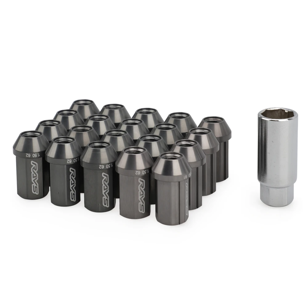 

20 шт. Новый сплав алюминия 7075-t6 19HEX Rays Колесные гайки Гайка с наконечником M12x1,5 Длина 42 мм с 7 боковыми стопорными гайками Противоугонный ключ безопасности