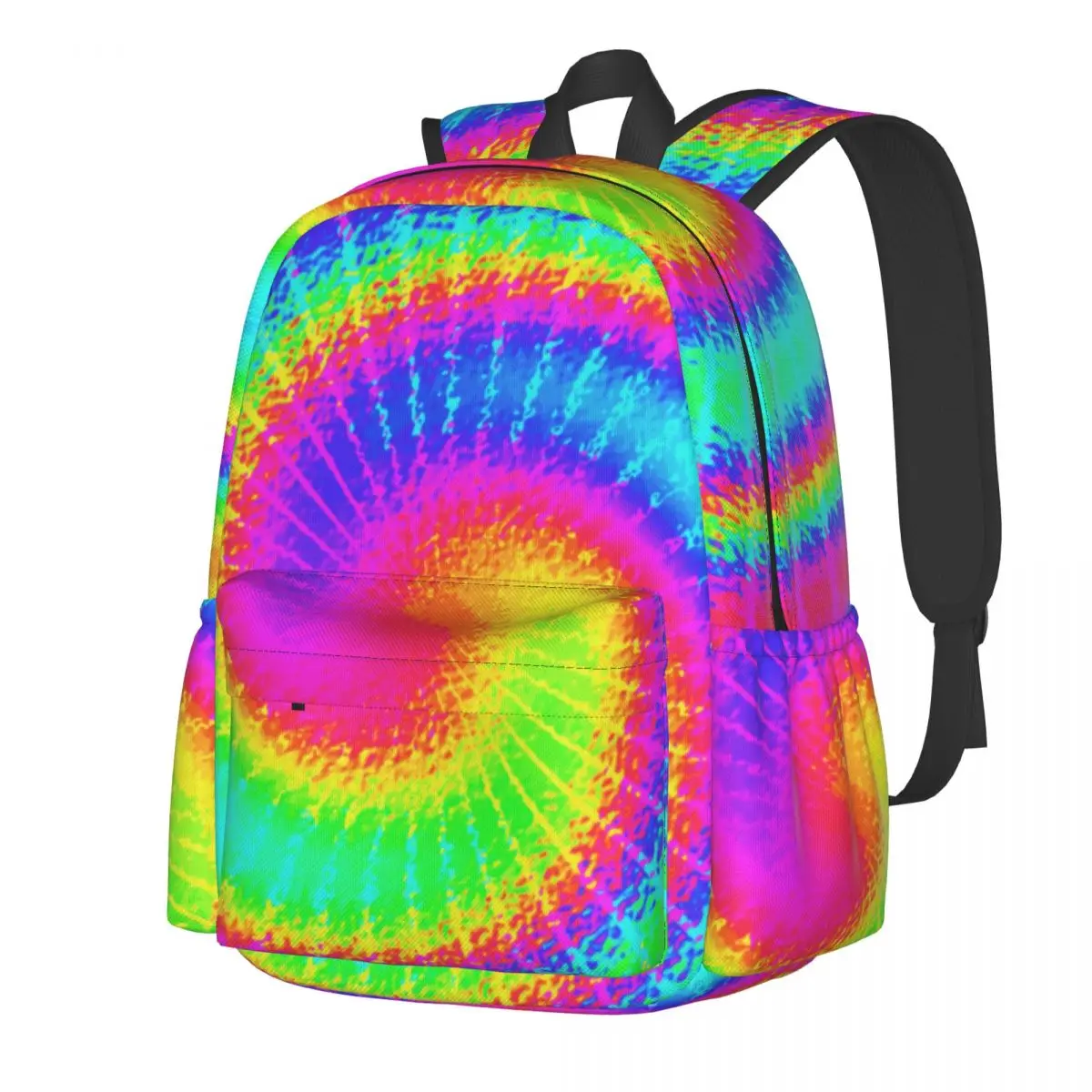 

Hippy Psychedelic Backpack Retro 70s Tie Dye Elegant Backpacks Men Travel Pattern High School Bags Design Rucksack