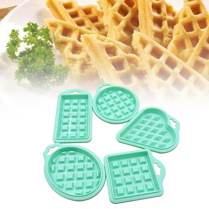 

5Pcs/Sets Silicone Waffle Mold Non-Stick Cake Mould Pastelaria Bakeware Tools Kitchen Accessories Confectionery Equipment NEW