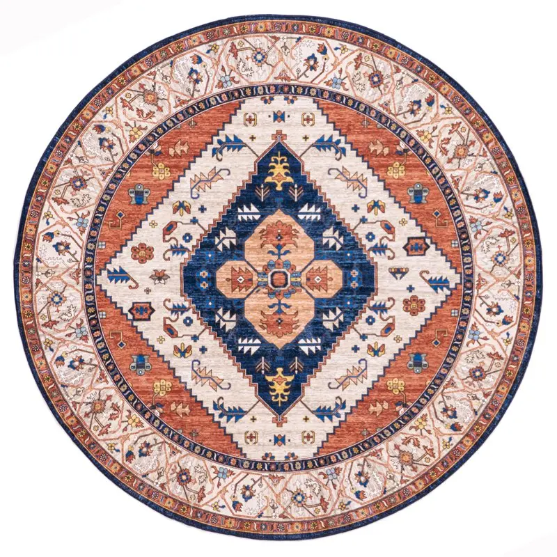 

Carolyn 8' Machine Washable Tribal Motif Rug, Rust
