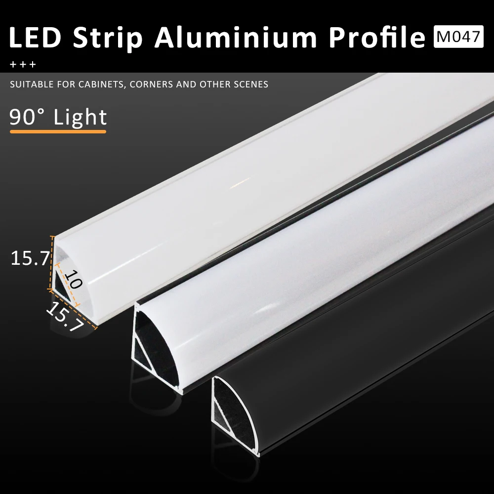 Угловые алюминиевые профили V-Type для поверхностного монтажа 5050 2835 COB, проточные водяные полосы 50 см, черный цвет, зеркальный, лампа для барного шкафа, кухонного шкафа