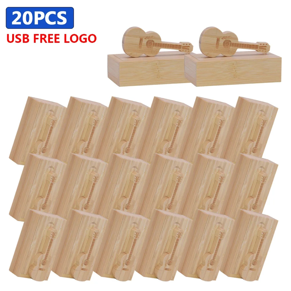 

Флэш-накопитель деревянный для гитары, 16/32/64/128 ГБ, 20 шт.