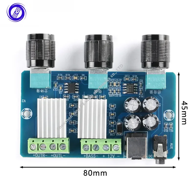 1pcs XH-A355 2*15W+30W Digital Power Amplifier Board Module YDA138-E 2.1 Channel Audio Amplificador with Tuning