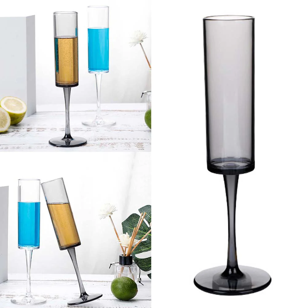 

Plastic Toasting Flute Crystal Champagne Goblet 7.1*7.1CM Whiskey Cups Black Mimosa Glasses Champagne Coupe Disposable Goblets
