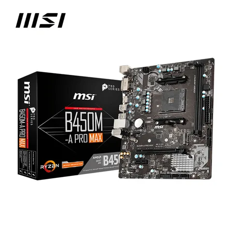 Материнская плата MSI B450M A PRO MAX New mATX AMD B450 DDR4 4133(OC) MHz,M.2,SATAIII,USB3.2, Φ, 32G