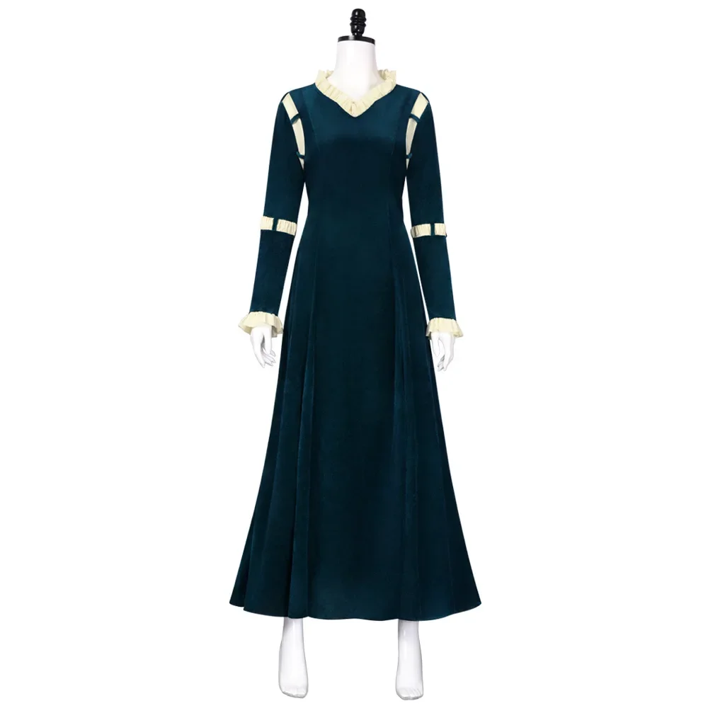 Храбная принцесса Мерида платье с длинными рукавами карнавальный костюм на