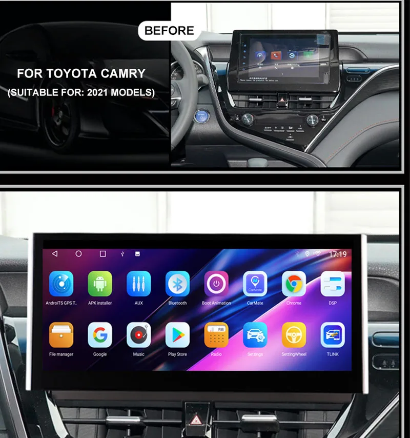 

Автомобильный мультимедийный плеер для Toyota Camry 12,3, 2019, 2020, 2021, 2022, DSP